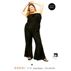 ***SOLD!*** Torrid Lace Festi Strapless Black Jumpsuit Size 2 (18-20) NWT!